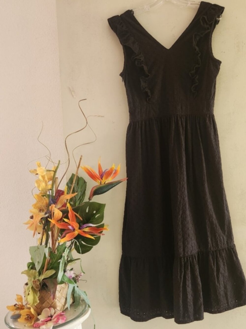 LPB Spring Summer Black Eyelet Boho Dress